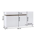 Komód, fehér - extra magas fényű HG/trufla sonoma tölgy, LYNATET 40