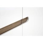Komód, fehér - extra magas fényű HG/trufla sonoma tölgy, LYNATET 40
