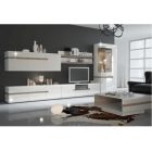 Komód, fehér - extra magas fényű HG/trufla sonoma tölgy, LYNATET 40