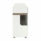 Komód, fehér - extra magas fényű HG/trufla sonoma tölgy, LYNATET 42