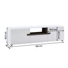 TV komód, fehér - extra magas fényű HG/trufla sonoma tölgy, LYNATET 50