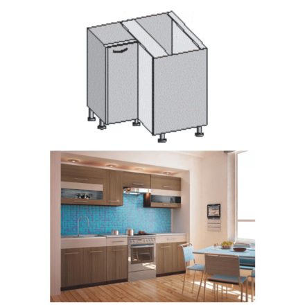 JURA NEW I DN-88 alsó sarokszekrény/ sötét rigoletto