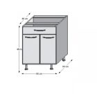 JURA NEW I D-80 S1 alsó szekrény/ sötét rigoletto