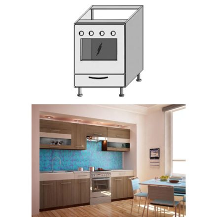 JURA NEW I ZK-60 K1  szekrény sütőhöz/ sötét rigoletto