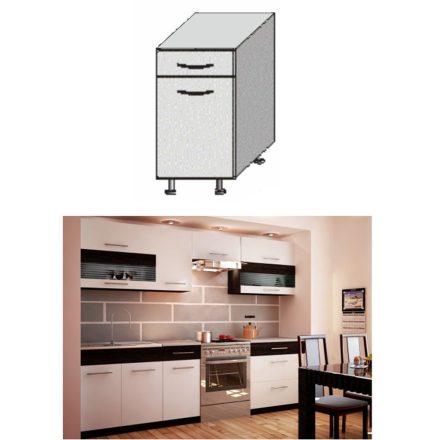JURA NEW B D-40 alsó szekrény fehér/ sötét wenge