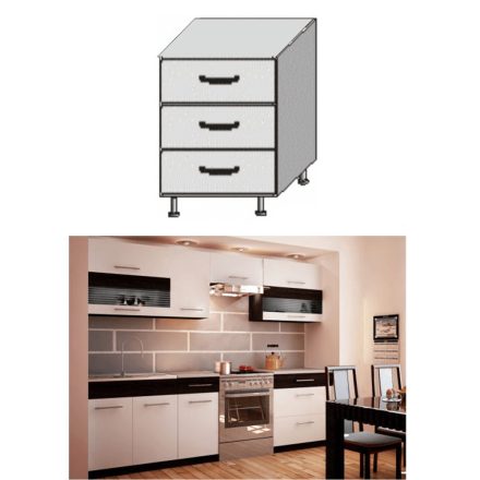 JURA NEW B D-80 S3 alsószekrény fehér/ sötét wenge