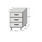 JURA NEW B D-80 S3 alsószekrény fehér/ sötét wenge