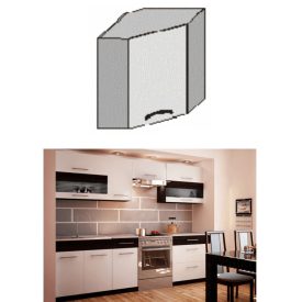 JURA NEW B GN-58 felső sarokszekrény fehér/sötét wenge