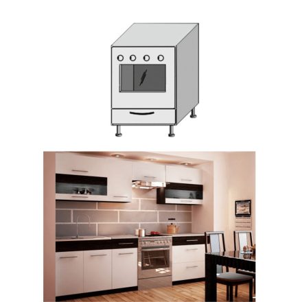 JURA NEW B ZK-60 szekrény sütőhöz fehér/sötét wenge