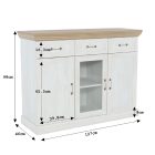 háromajtós komód, északi sosna/vadtölgy, ROYAL K1S