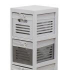 4- fiókos komód, fehér/szürke, BIBI 4