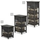 Komód, 2 kosár, 1 fiók, szürke-barna, DARKIE 2