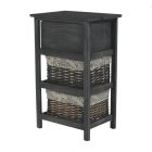 Komód, 2 kosár, 1 fiók, szürke-barna, DARKIE 2