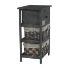 Komód, 2 kosár, 1 fiók, szürke-barna, DARKIE 2