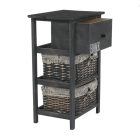 Komód, 2 kosár, 1 fiók, szürke-barna, DARKIE 2