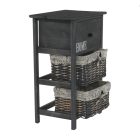 Komód, 2 kosár, 1 fiók, szürke-barna, DARKIE 2