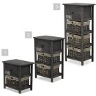 Komód, 3 kosár, 1 fiók, szürke-barna, DARKIE 3