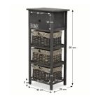 Komód, 3 kosár, 1 fiók, szürke-barna, DARKIE 3