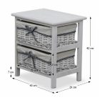 Komód, 2 fiókos, régi fehér RUBY2