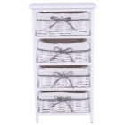 Komód, 4 fiókos, régi fehér, RUBY 4