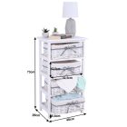 Komód, 4 fiókos, régi fehér, RUBY 4