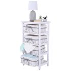 Komód, 4 fiókos, régi fehér, RUBY 4