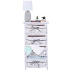 Komód, 4 fiókos, régi fehér, RUBY 4