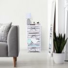 Komód, 4 fiókos, régi fehér, RUBY 4