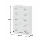 GARBO 5 komód 5 fiókkal - fehér