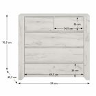 Komód typ 43,  fehér craft, ANGEL