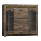 Vitrines komód, kőris sötét, INFINITY 08