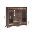 Vitrines komód, kőris sötét, INFINITY 08