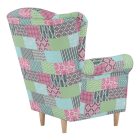 Füles fotel, szövet patchwork, CHARLOT