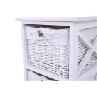 Komód, fa/vesszőfonás/szövet, fehér, RAFAELLO 3