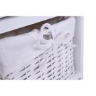 Komód, fa/vesszőfonás/szövet, fehér, RAFAELLO 3