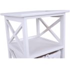 Komód, fa/vesszőfonás/szövet, fehér, RAFAELLO 3