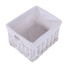 Éjjeliszekrény, fa/vesszőfonás/szövet, fehér, RAFAELLO