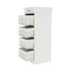 4-fiókos komód, fehér, BLANCO