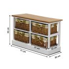 Komód, fehér/mézes, GINGER 4