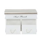 Lóca párnával, 2 fiók, fehér/világosbarna, SEAT BENCH 1 NEW