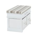Lóca párnával, 2 fiók, fehér/világosbarna, SEAT BENCH 1 NEW
