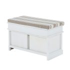 Lóca párnával, 2 fiók, fehér/világosbarna, SEAT BENCH 1 NEW