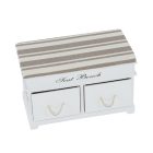Lóca párnával, 2 fiók, fehér/világosbarna, SEAT BENCH 1 NEW