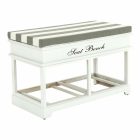 Lóca párnával, 2 fiók, fehér/szürke, SEAT BENCH 2 NEW