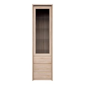   Vitrines szekrény, DTD laminált, tölgy sonoma, NORTY TYP 4