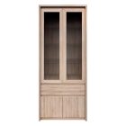 Vitrines szekrény, DTD laminált, tölgy sonoma, NORTY TYP 3