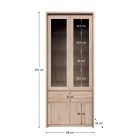 Vitrines szekrény, DTD laminált, tölgy sonoma, NORTY TYP 3