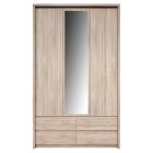 Szekrény tükörrel 3D4S, tölgy sonoma, NORTY TYP 1