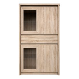   Vitrines szekrény, DTD laminált, tölgy sonoma, NORTY TYP 7