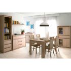 Vitrines szekrény, DTD laminált, tölgy sonoma, NORTY TYP 7